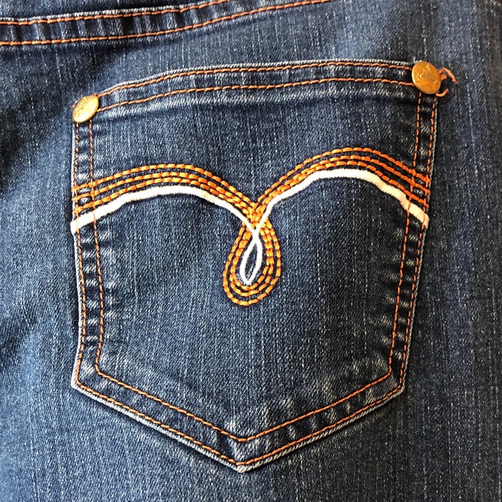 Dani Max Classic Women’s Vintage Blue With Orange Thread Jeans, Size 11 - Picture 5 of 15